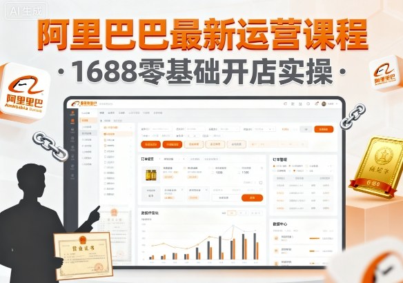 阿里巴巴最新运营课程，1688零基础开店实操-第一资源网