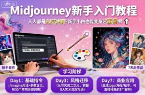 midjourney新手入门教程：人人都是AI艺术家，新手小白也能变身艺术大师-第一资源网