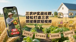 三农IP实战社群,轻松打造三农领域爆款短视频-第一资源网