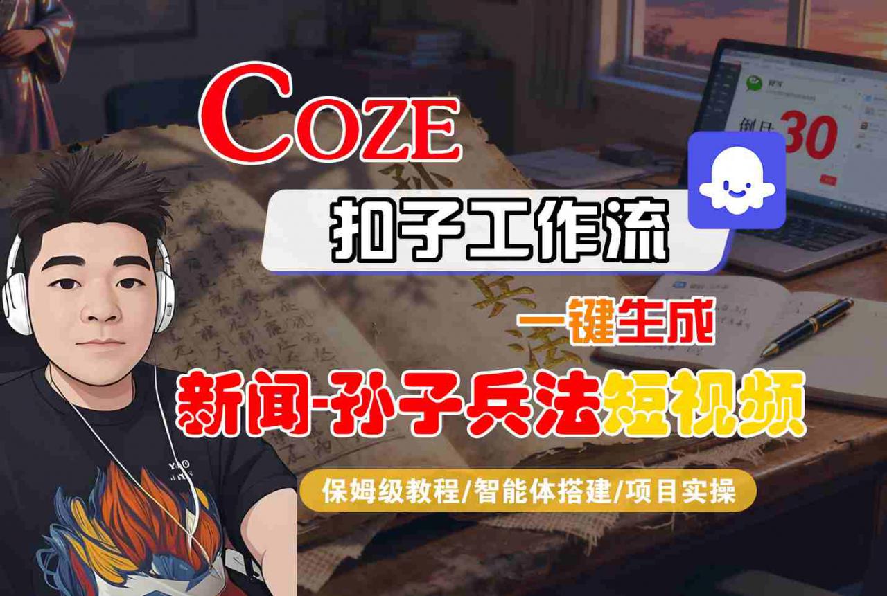 Coze扣子智能体工作流一键生成“新闻-孙子兵法“短视频，全流程保姆级教学-第一资源网
