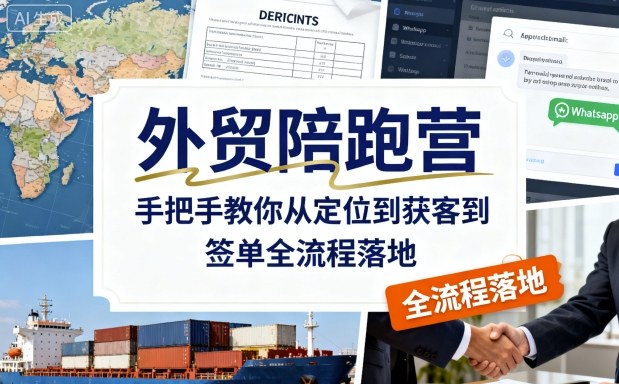 外贸陪跑营，手把手教你从定位到获客到签单全流程落地-第一资源网