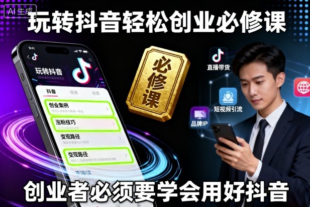 玩转抖音轻松创业必修课，创业者必须要学会用好抖音-第一资源网